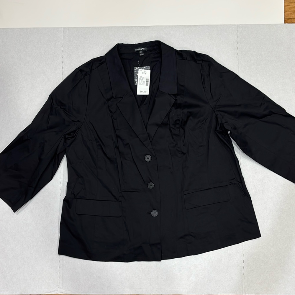 NWT women’s plus size Fashion Bug stylish Blazer Black sz 22W